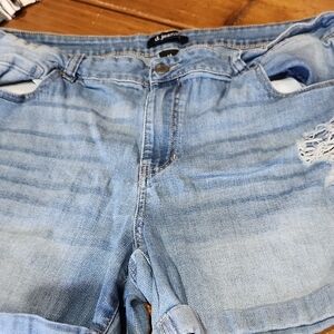 d. jeans Sky Blue Distressed Denim Shorts